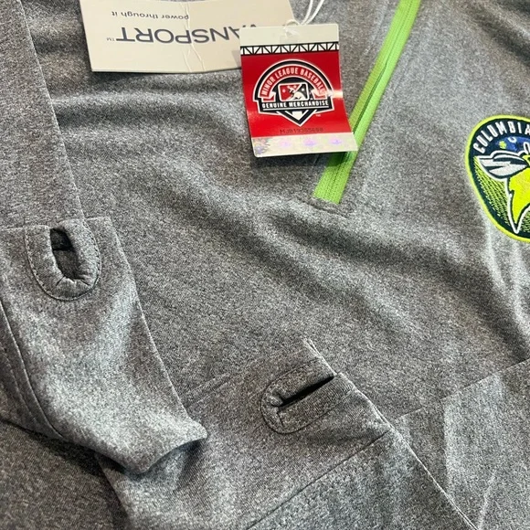 Vansport / MLB Gray Quarter-Zip Pullover Columbia Fireflies Womens XL - Picture 3 of 6